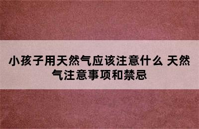 小孩子用天然气应该注意什么 天然气注意事项和禁忌